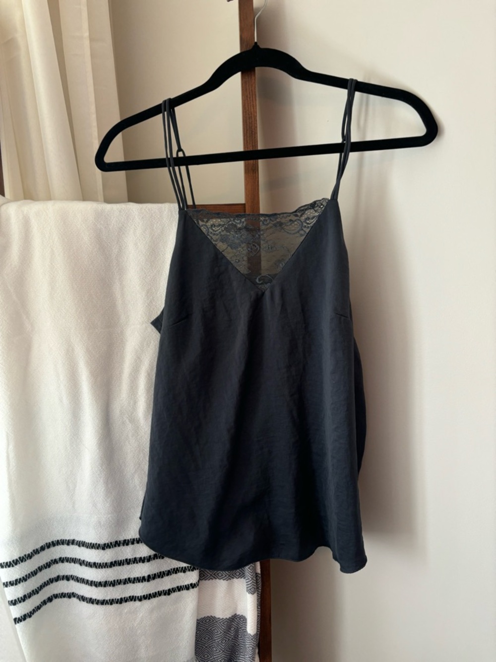 H&M Black Lace-Trim Camisole